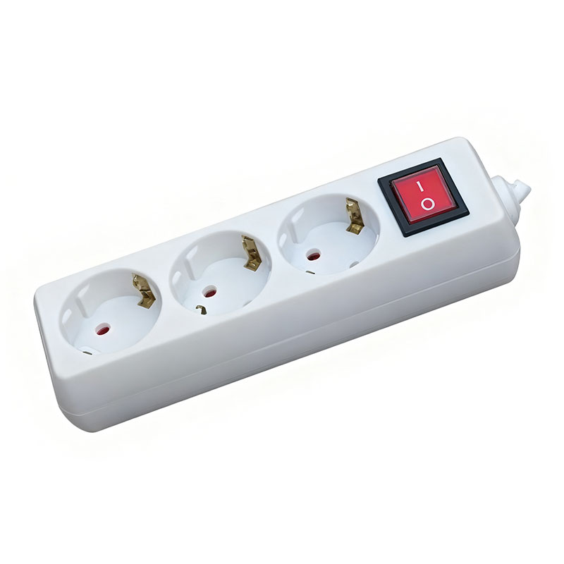 EU Schuko ロッカー スイッチ付き格納式延長ソケット電源ストリップ