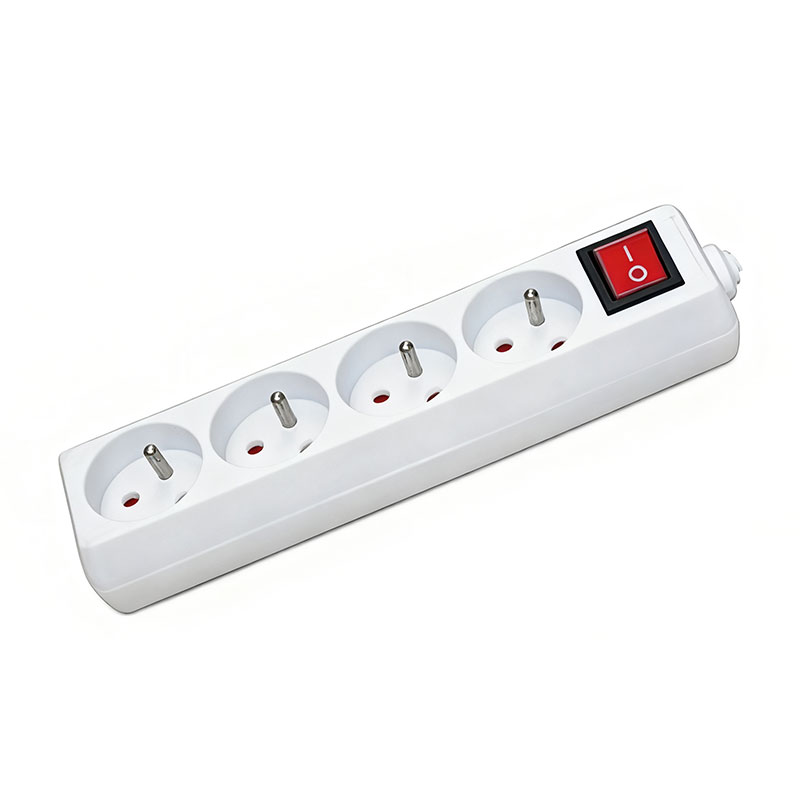 EU Schuko ロッカー スイッチ付き格納式延長ソケット電源ストリップ